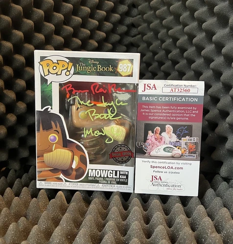 Funko Pop! The Jungle Book-Autographed Double Authenticated-Mowgli With Kaa #987