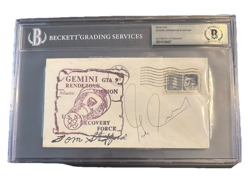 Gemini 9 Recovery Cover Signed by Gene Cernan & Tom Stafford - NASA - Beckett