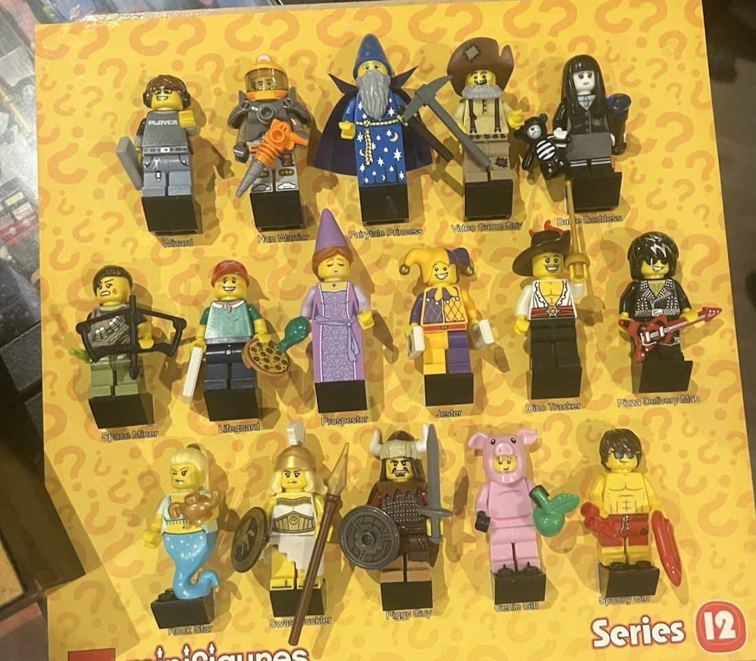 Serie Completa 12 Lego Minifigures con vetrina