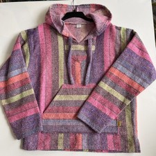 Unisex L Colorful Hoodie Sweater / Poncho Long Sleeves Pocket Mexico 90s Baja 