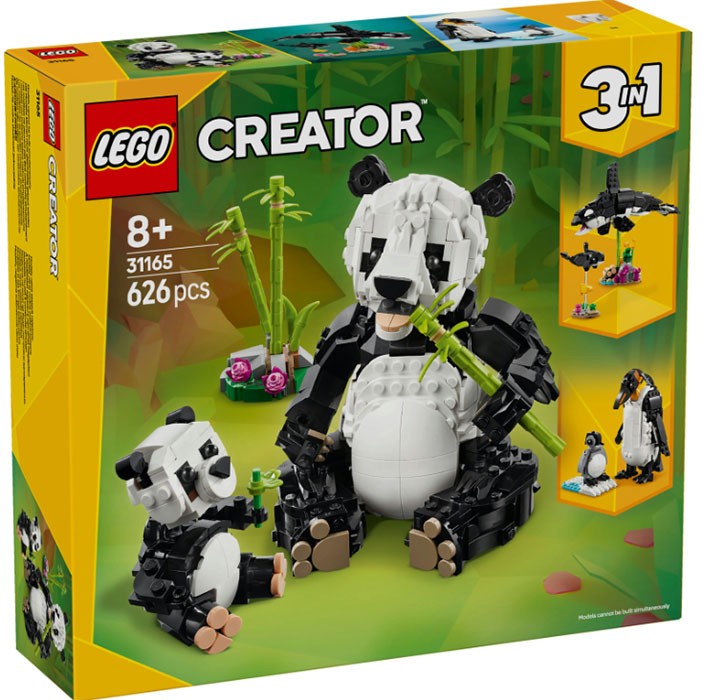 LEGO 31165 Animali Selvatici: Panda, Orche e Pinguini 3 in 1 - 2025