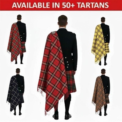 Highland Tartan Fly Plaid Custom Size Scottish Fly Plaids Tartan Shawl For Men's