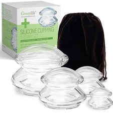 GreenLife  Cupping Therapy Sets -Silicone Cups Set Firm 4 pcs for Muscle