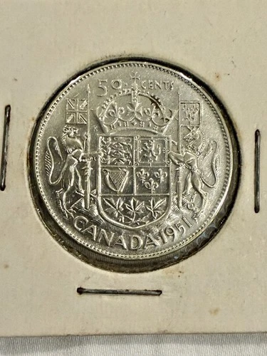 1951 UNC Canadian 80% Silver Half Dollar - Better than Junk 50 cent piece