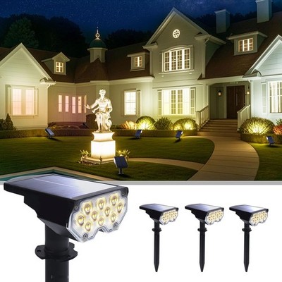 4 Pack Solar Powered Outdoor Spot Lights outside Waterproof 20 Leds Landscape Sp