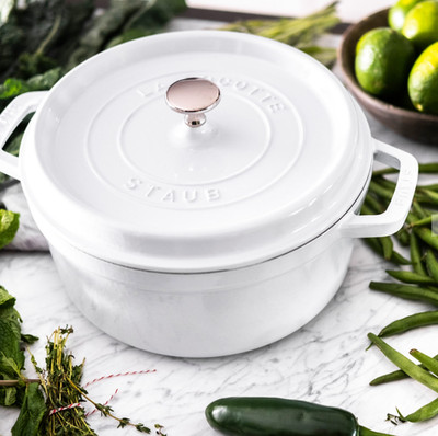 Staub 7 Qt Enameled Cast Iron Round Dutch Oven Made in France