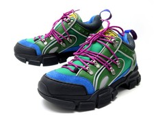 NEUF CHAUSSURES GUCCI BASKETS FLASHTREK 7 41 TOILE ET CUIR + BOITE SNEAKERS 980€