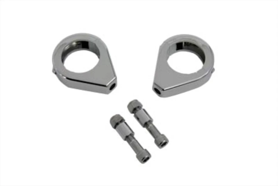 Abrazaderas de reubicación de señal de giro cromadas V-Twin 31-0300 para Harley Sportster de 39 mm Foto 2 de 3