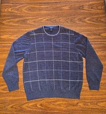 Dockers Men's Large Knit Pullover Geometric Gray Color Block Dad Grandpa Sweater