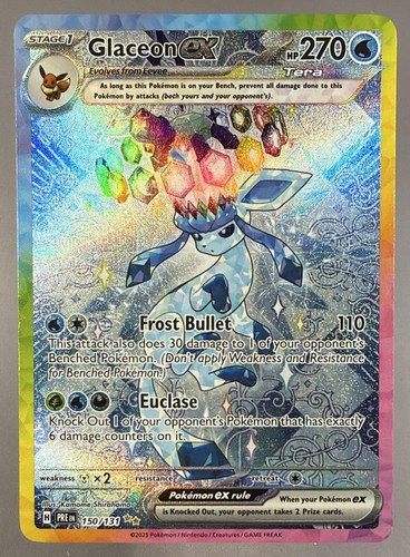2025 Pokemon Prismatic Evolutions Glaceon ex Special Illustration Rare #150 NM