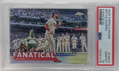 2025 Topps Chrome Fanatical #FAN15 Bryce Harper PSA 10 GEM MINT SSP CASE HIT 💎