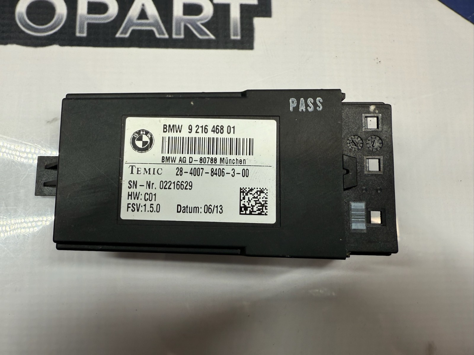 2013 BMW 328i Seat Control Module Computer 921646801 OEM