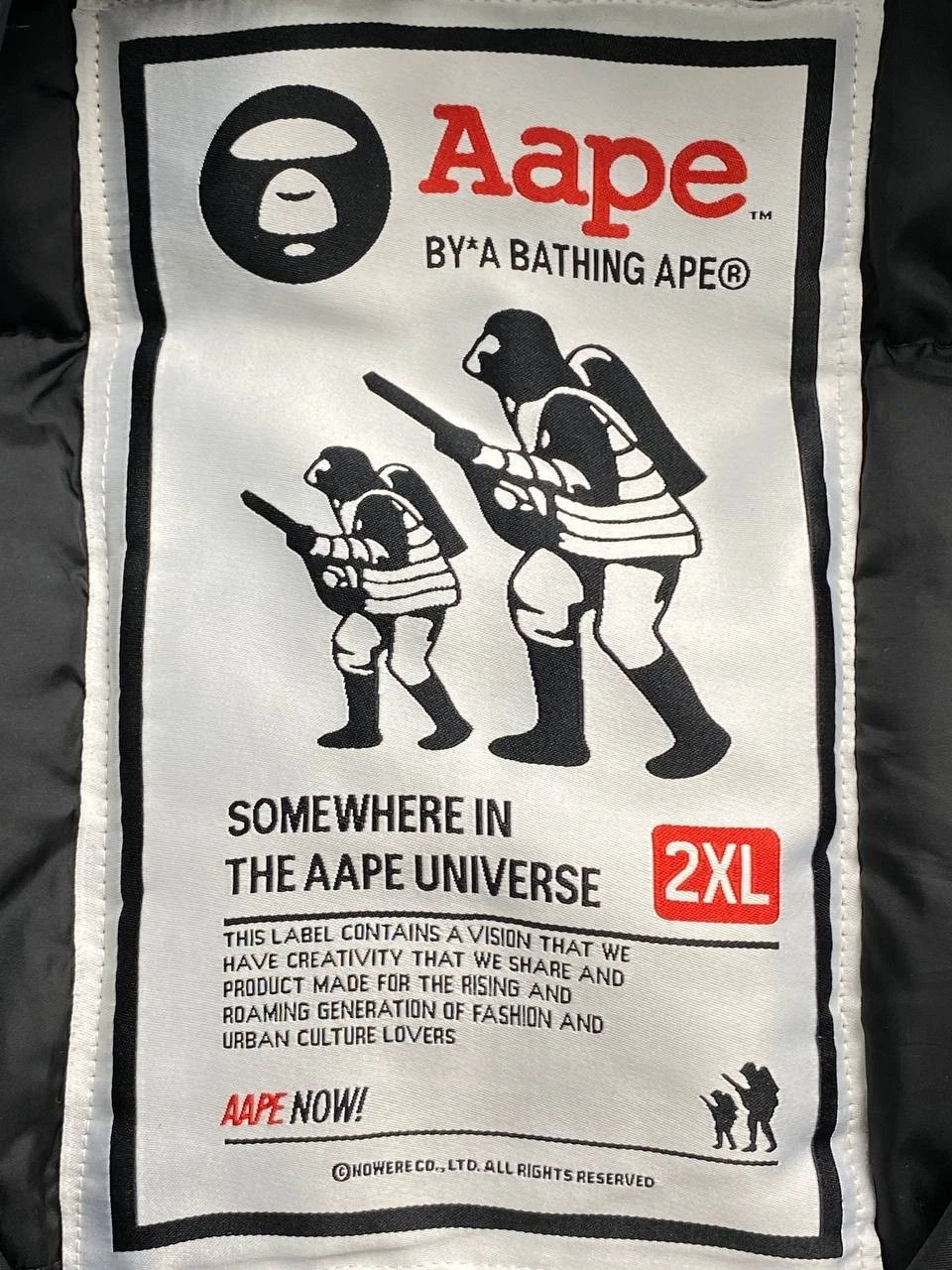 AAPE By A Bathing Ape Hooded Down Jacket Parka Men Size S Black  image 18