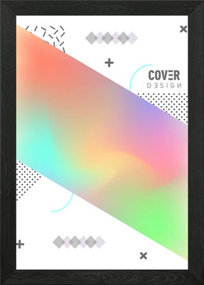 Gerahmtes Wandbild Poster Leinwanddruck Bild mit holografischem Farbverlauf Cover Design