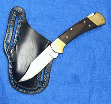 Vintage Buck 112  Folding Knife  Leather Handmade Sheath