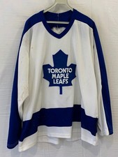 Vtg Toronto Maple Leafs CCM Maska Hockey Jersey White Blue Adult XL NHL#227