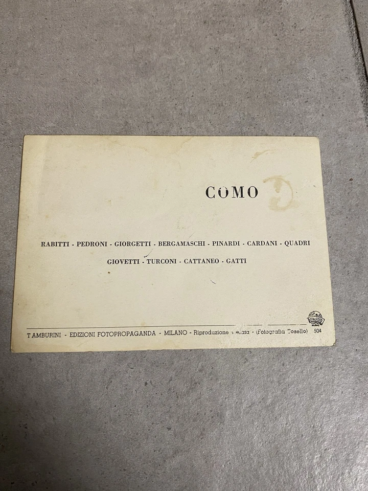 Cartolina Calcio Como Squadra Schierata Anni 50/60 - Immagine 2 di 2