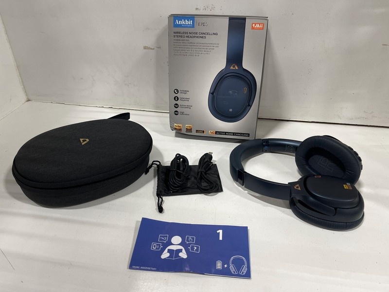 Ankbit E700 Wireless Noise Canceling Stereo Over Ear Headphones C3 - Used