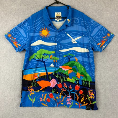 #ad Trademutt Shirt Mens Large Colourful Australia AOP Party Workwear Bunnings AU $49.95