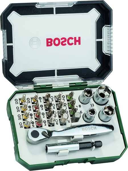 Bosch Schrauberbit- Und Ratschen-Set 26Tlg - 2607017322 SteckschlüSsel Bithalter-image