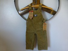 NWT OshKosh B'gosh Brown Corduroy Overalls Size 6 Months Snap Legs Adorable 