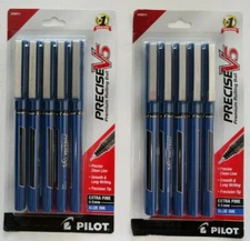 10 - PILOT Precise V5 - Extra-Fine Rollerball Pens - Blue INK - 2 Sealed Packs