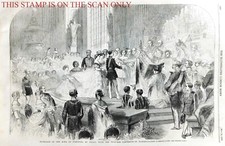 The Marriage of the King of Portugal, by Proxy : Original 1858 Print E14/H