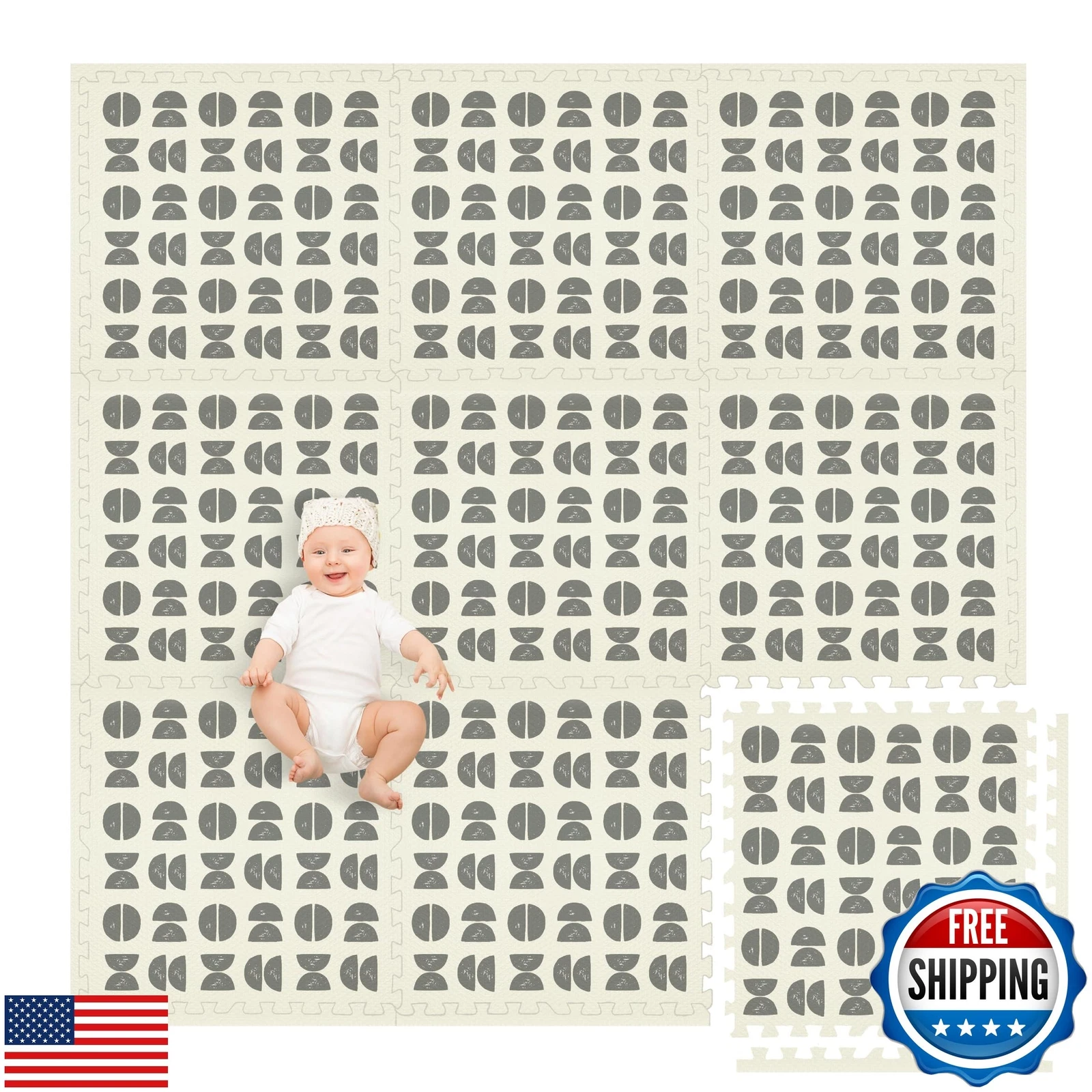 Play Platoon Non-Toxic Large Kids Mats for Floors, 9 Tile 72 x 72 inch, Extra