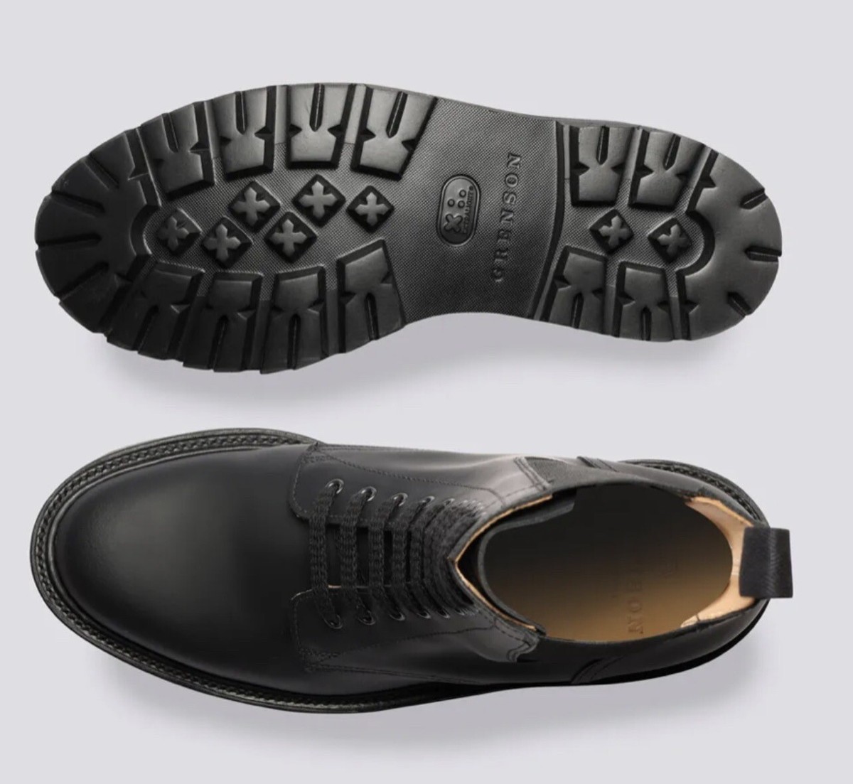 Made In UK - 11 US (10 UK) - GRENSON BUCKLEY- RUBBERIZED LEATHER