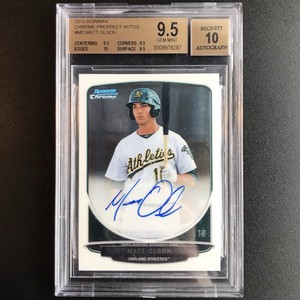2013-Bowman-Chrome-Matt-Olson-Auto-RC-BGS-9-5-10-True-Gem-Mint