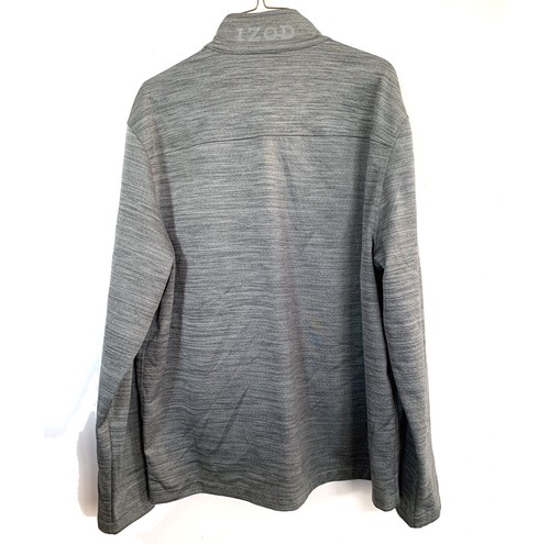 Izod Golf Mens sz. L Stretch Polyester Full Zip Heather-Grey Windbreaker Jacket - Picture 5 of 8