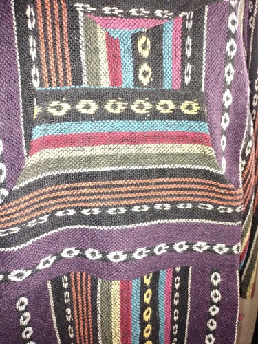 Gewebter mexikanischer Baja Hoodie Poncho Pullover - mehrfarbig - Pulli Gr. S - Bild 3 von 9