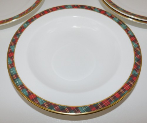 (6) 1984 Ralph Lauren McLean Tartan Fine English Bone China Rim Soup Bowls - Picture 15 of 19