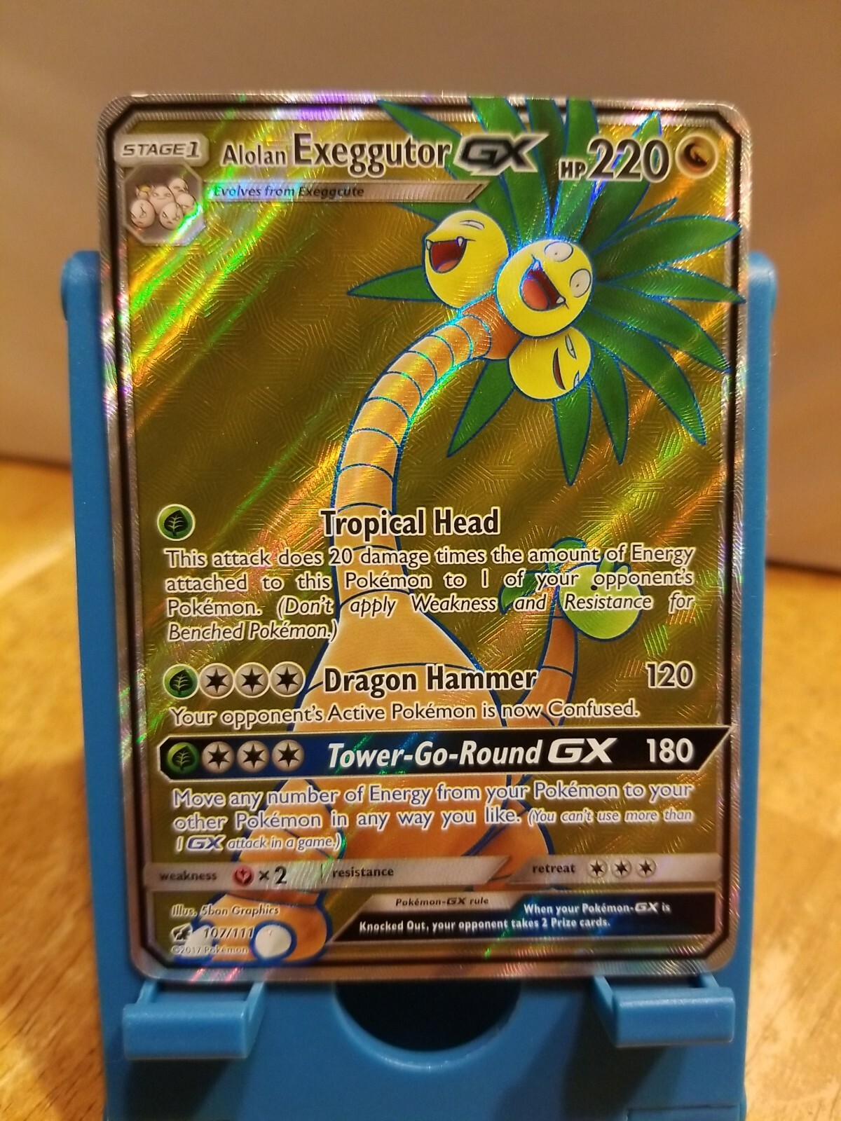 Alolan Exeggutor GX 107/111 Crimson Invasion Full Art Ultra Rare Pokemon Card NM