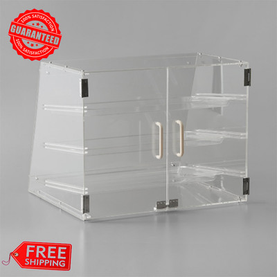 3 Tray Bakery Clear Acrylic Pastry Pastries Display Case Cafe