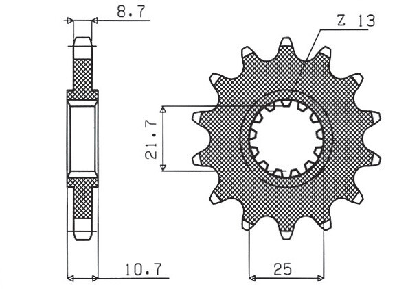 Pignon avant 16 dents réduit les vibrations de transmission sur Yamaha FZ750