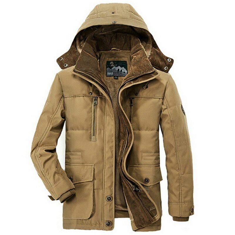 Winter Jacket Men Thicken Warm Cotton Hooded Windbreaker Parka Plus Size Coat Wysoka jakość, 2022