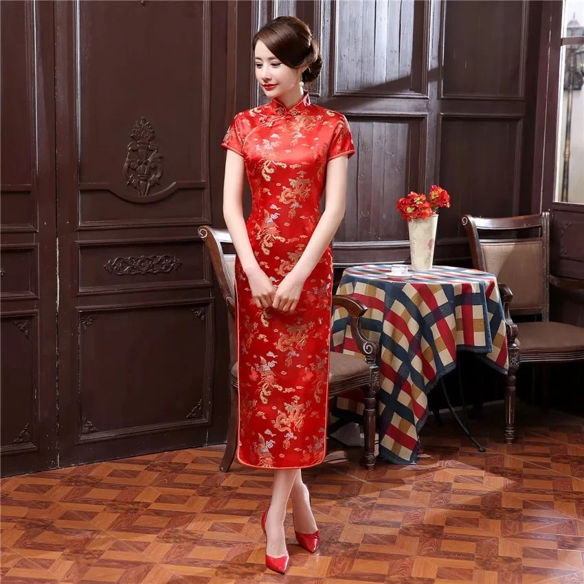 red chinese dress