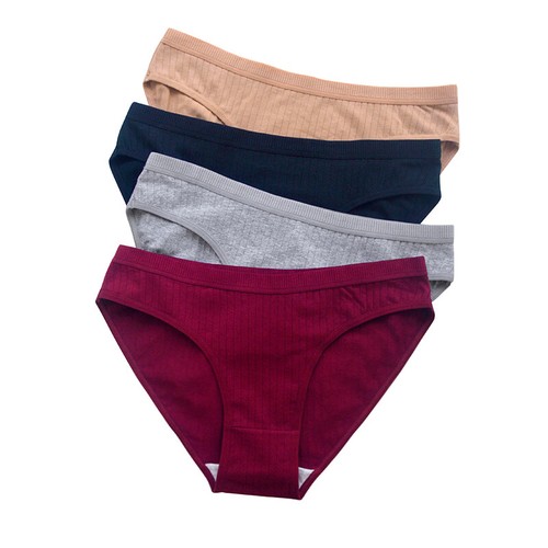 Conjunto de 8 piezas de bragas de algodón sexy transpirables de color liso a rayas calzoncillos íntimos para mujer - Imagen 3 de 33