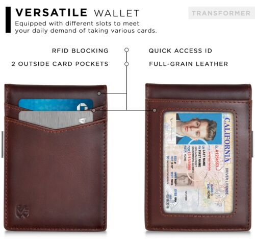 SERMAN BRANDS Money Clip Wallet - Mens Wallets Slim Front Pocket RFID Blocking - Picture 40 of 55