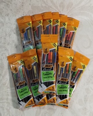 Lot Of 12 Pencils Bic Mechanical Pencil .7mm Multi-Colors 5 Per Pack=72 Pencils