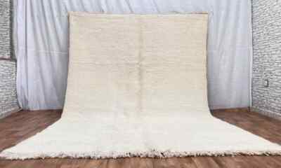 Beni ourain rug, Moroccan rug, Berber carpet, Cream Wool rug, Handmade rug,