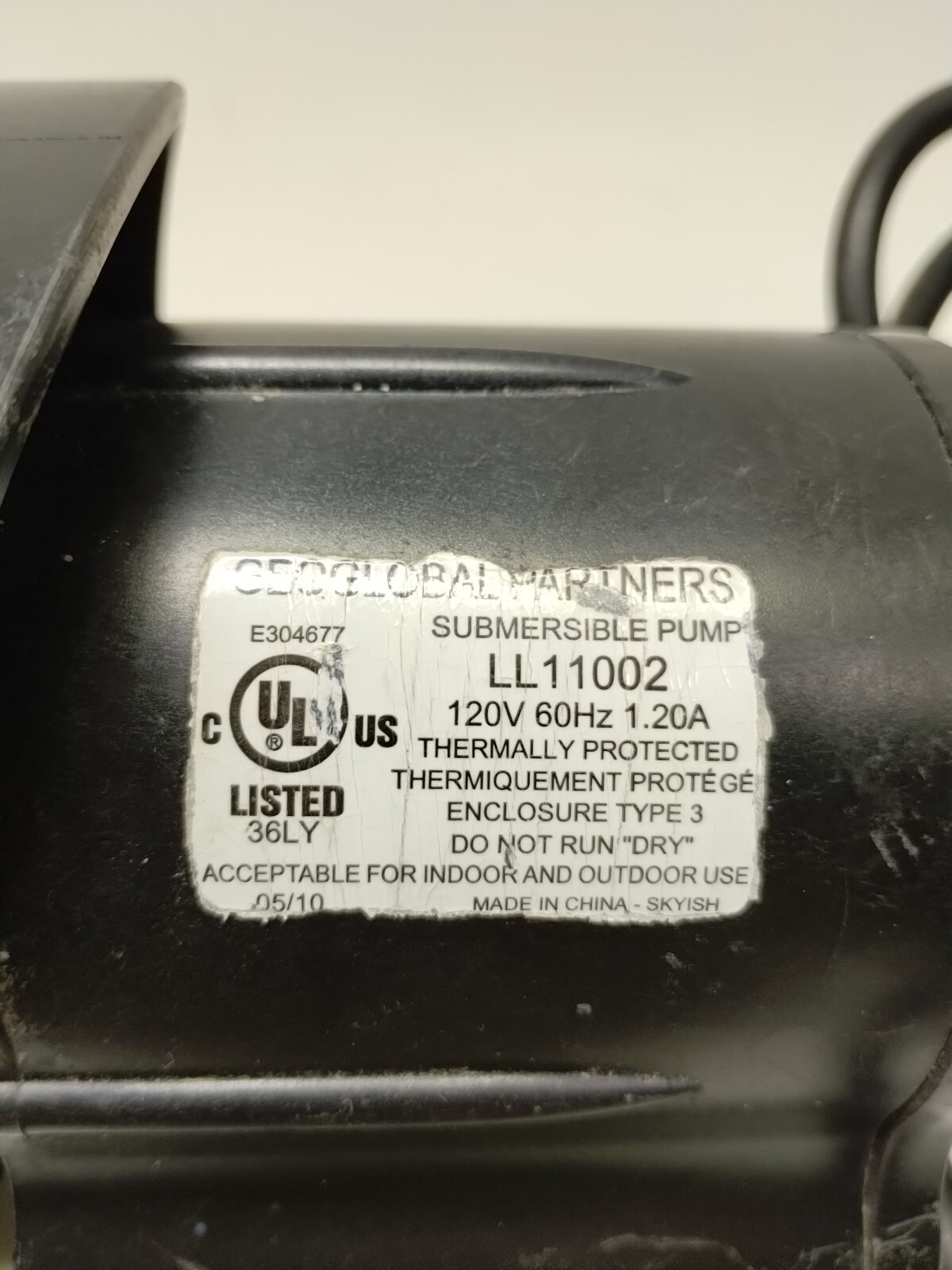Geoglobal Partners Submersible Water Pump LL11002 eBay