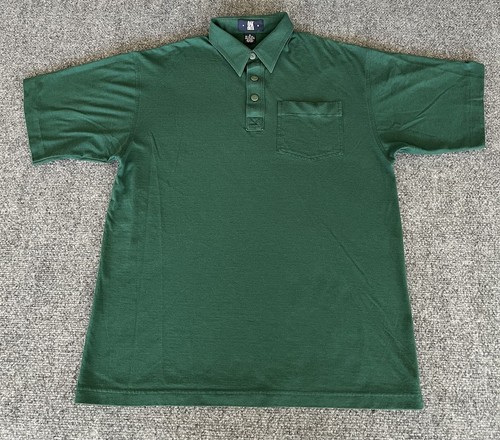 Oak Creek Mens M VTG 80s 90s Pocket Polo Shirt Dark Green Basic Minimalist