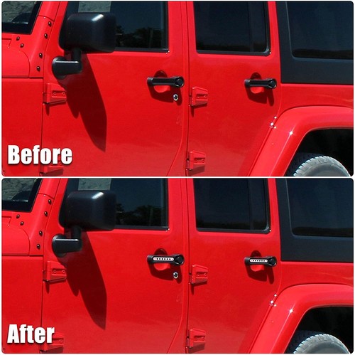5pcs Door Grab Handle Trim Cover for Jeep Wrangler JK Unlimited 4 Door 2007-2018 - Picture 40 of 43