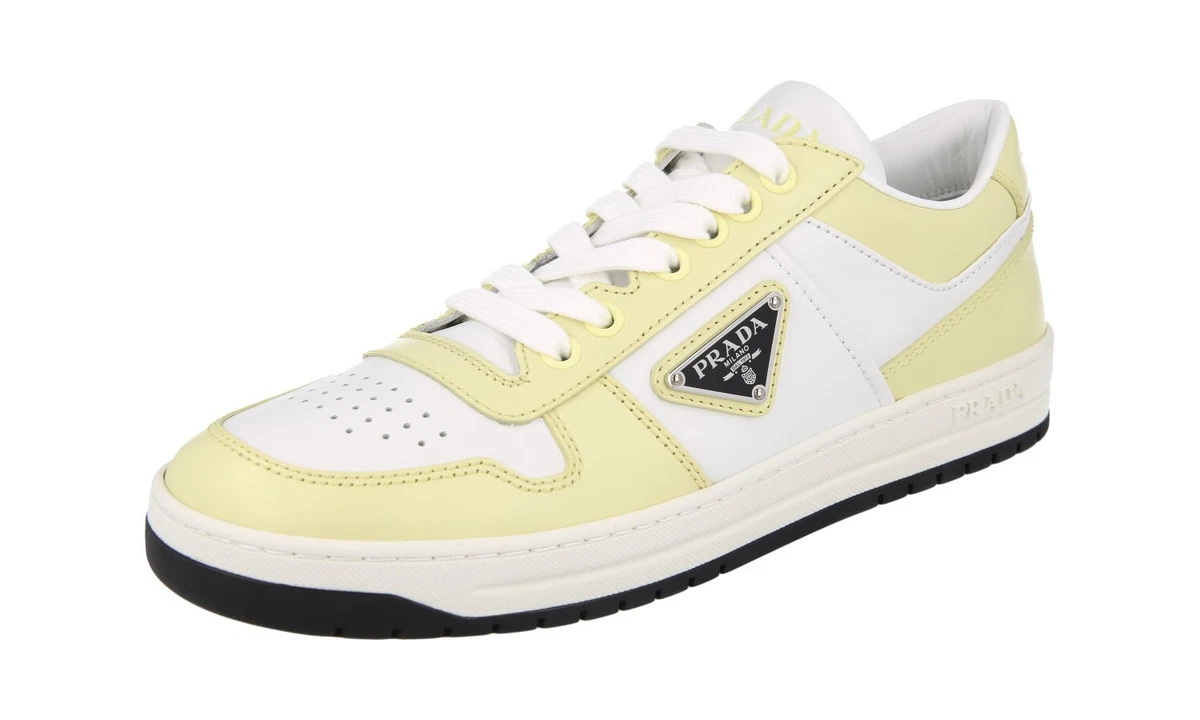 PRADA Leder Downtown Sneaker - 1E792M - Weiss - NEU