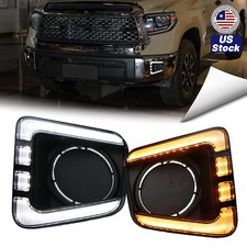 Front Bumper Fog L Daytime Running Light Turn Signal For Toyota Tundra 2014-2021