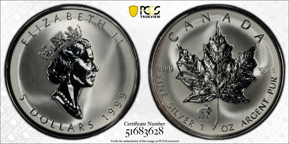 Canadian Maple Leaf MS 69 PCGS Certified Silver Bullion Coins for
