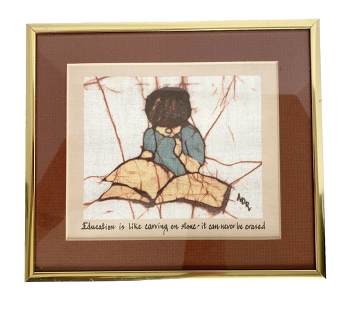 Signed Vintage Batik Screen Printed Textile Wall Art Decor Framed ...