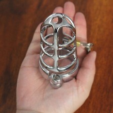 Metal Male Chastity Cage Openwork Grid Device Cage Metal Lock Bondage BDSM Slave